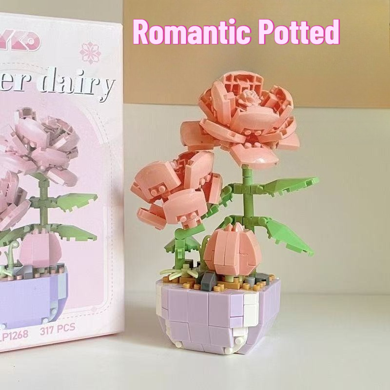 Bonsai Garden Lego - Set Blok Bangunan Mini Bunga dalam