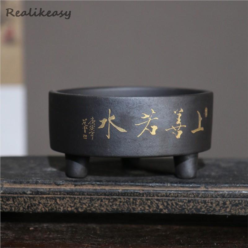Bonsai Tree Zen Garden - Yixing Pot Tanah Liat Ungu Pot