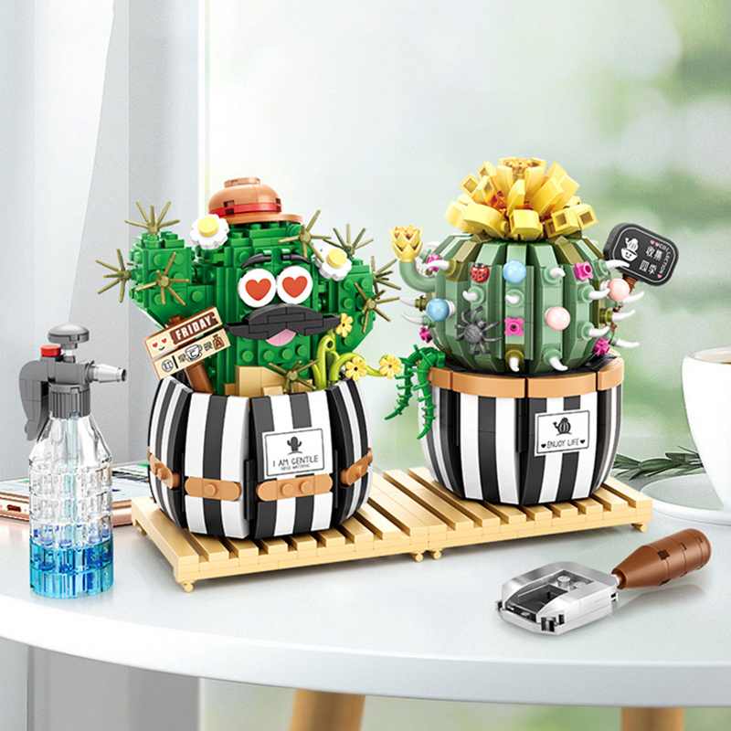 Bonsai Garden Lego - Kreatif Blok Bangunan Sukulen Kaktus 3D
