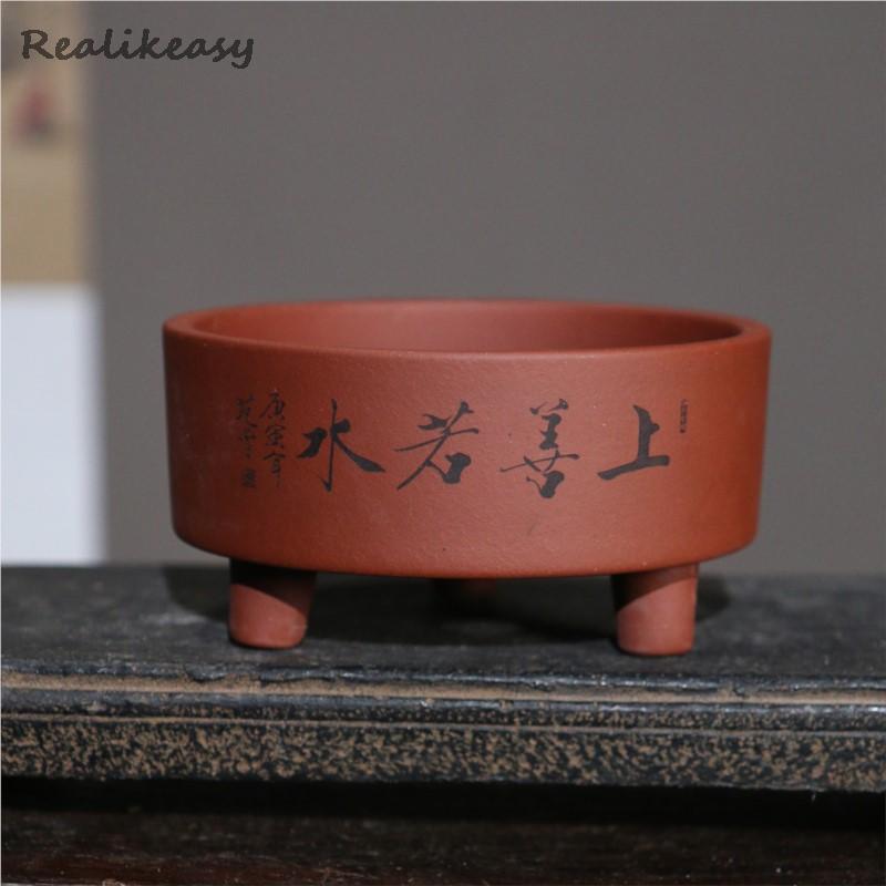 Yixing Pot Tanah Liat Ungu Pot - Bonsai Tree Zen Garden ulasan dan harga