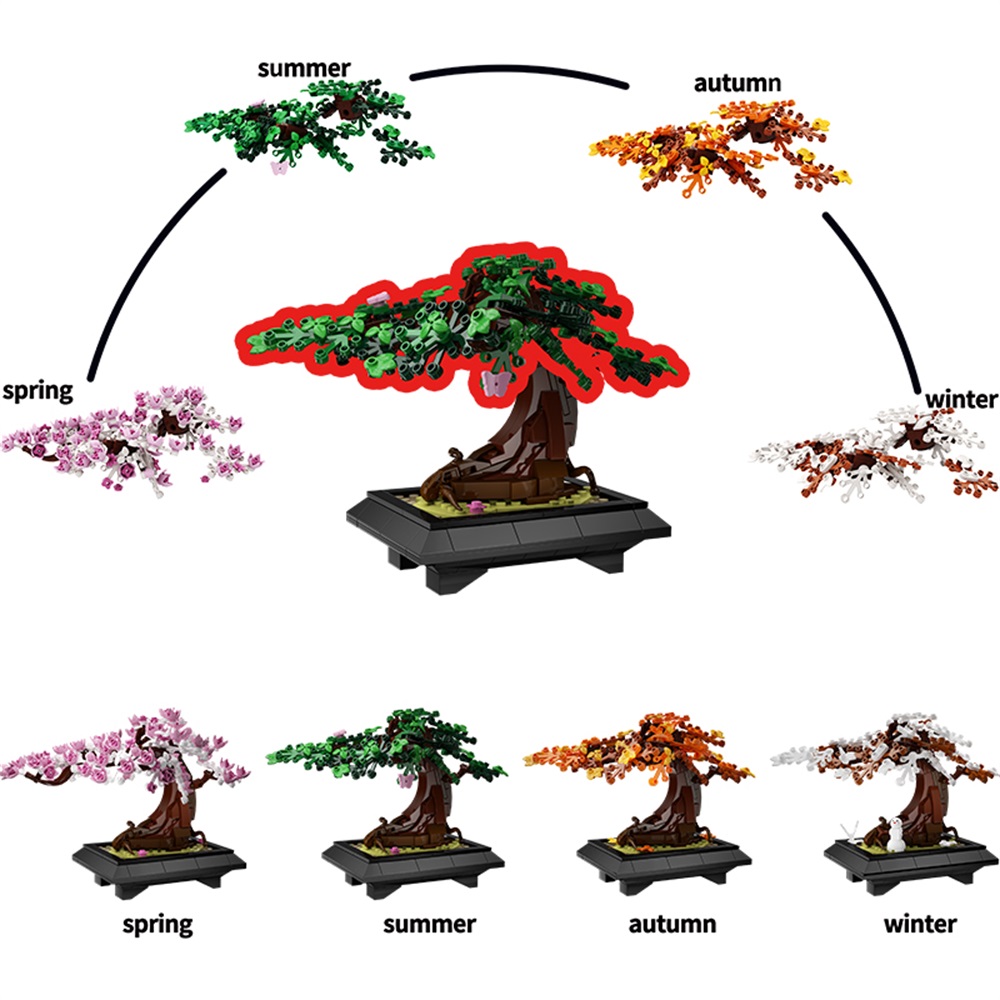 MOC Model bata pohon Bonsai em - Bonsai Garden Lego ulasan dan harga