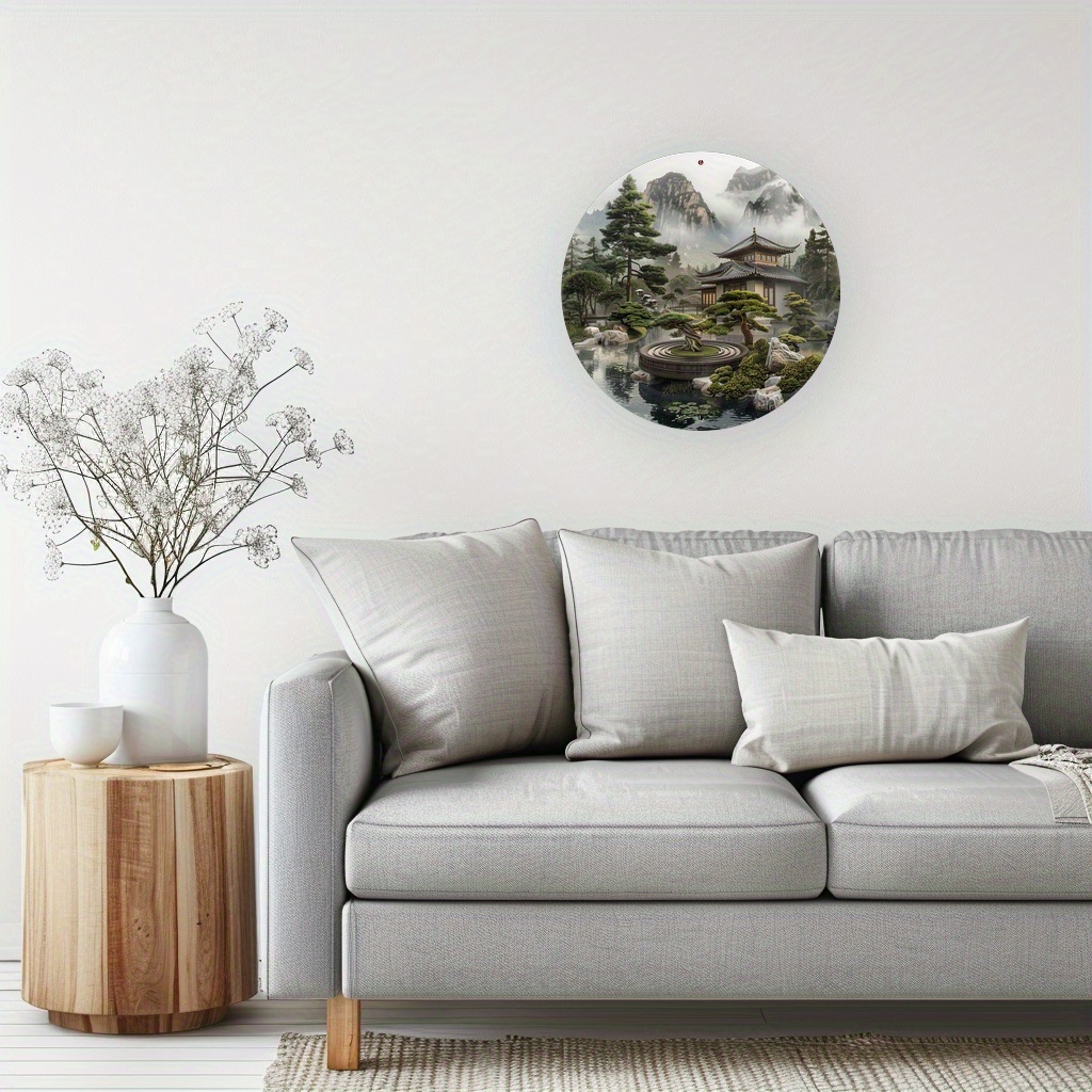 Papan Logam Bundar Taman Zen J - Bonsai Tree Zen Garden ulasan dan harga