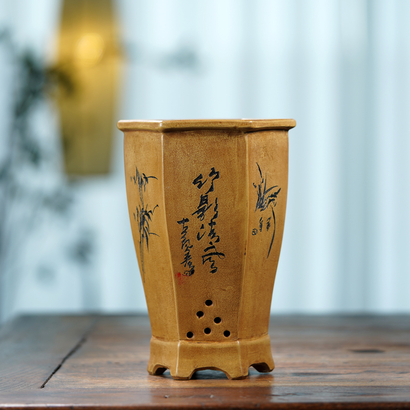 Pot keramik heksagon, vas bung - Bonsai Garden China ulasan dan harga