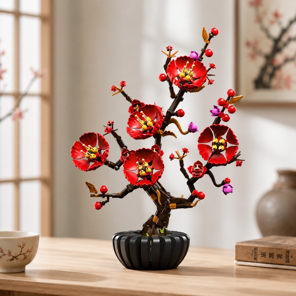 Blok Bangunan Bonsai Bunga Plu - Bonsai Garden Lego ulasan dan harga